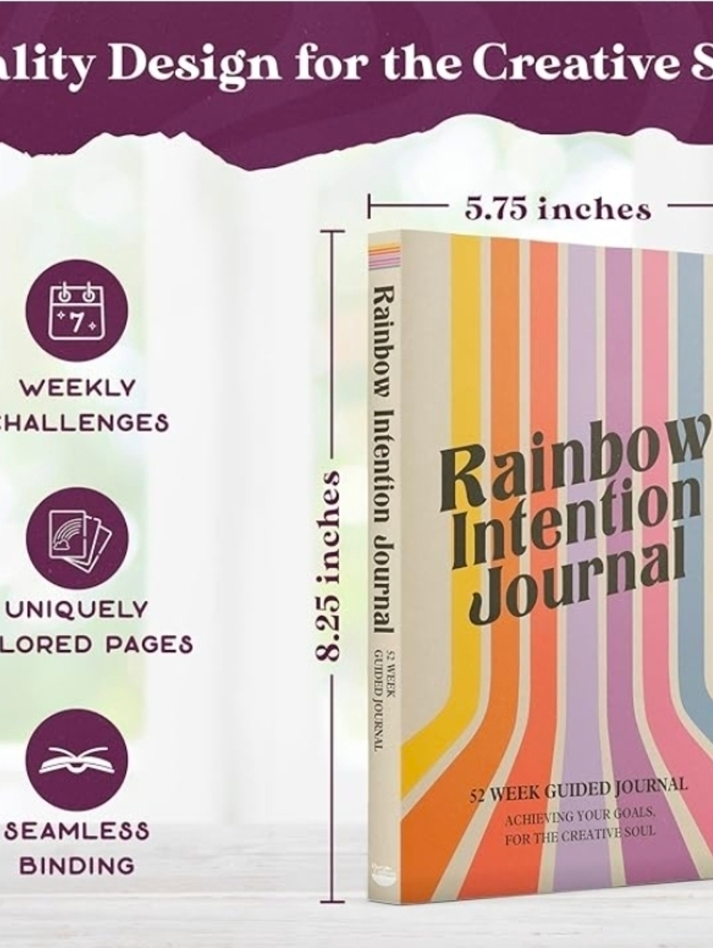 Rainbow Intention Journal 🌈 52 Week Guided Manifestation Goal Setting Creative - Picture 4 of 9